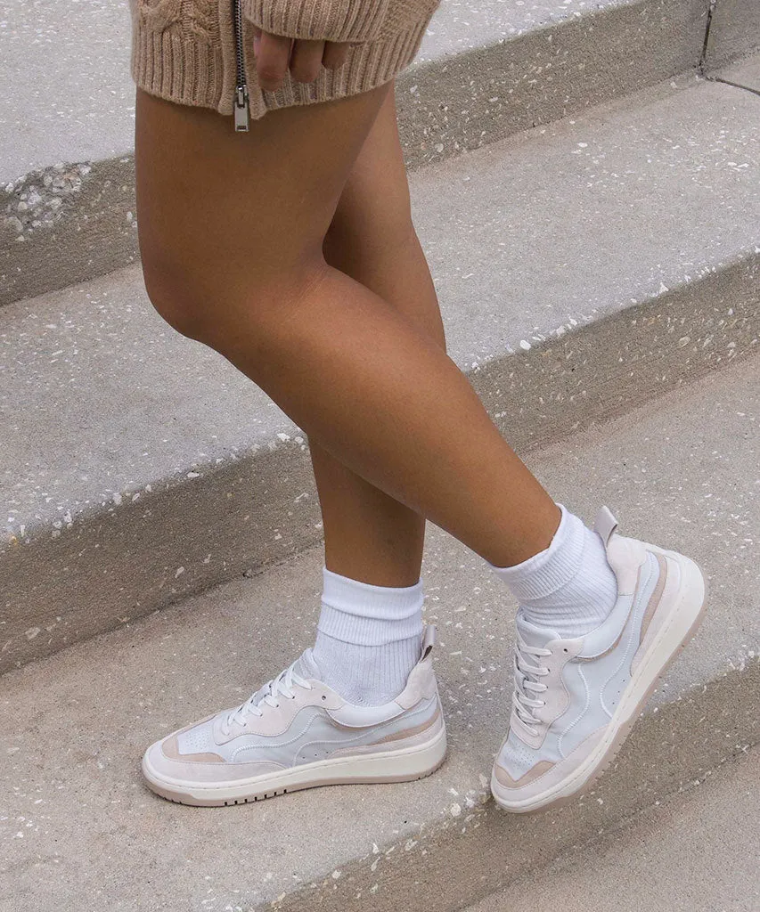 ADELLA SNEAKERS BLANC DUNE CUIR