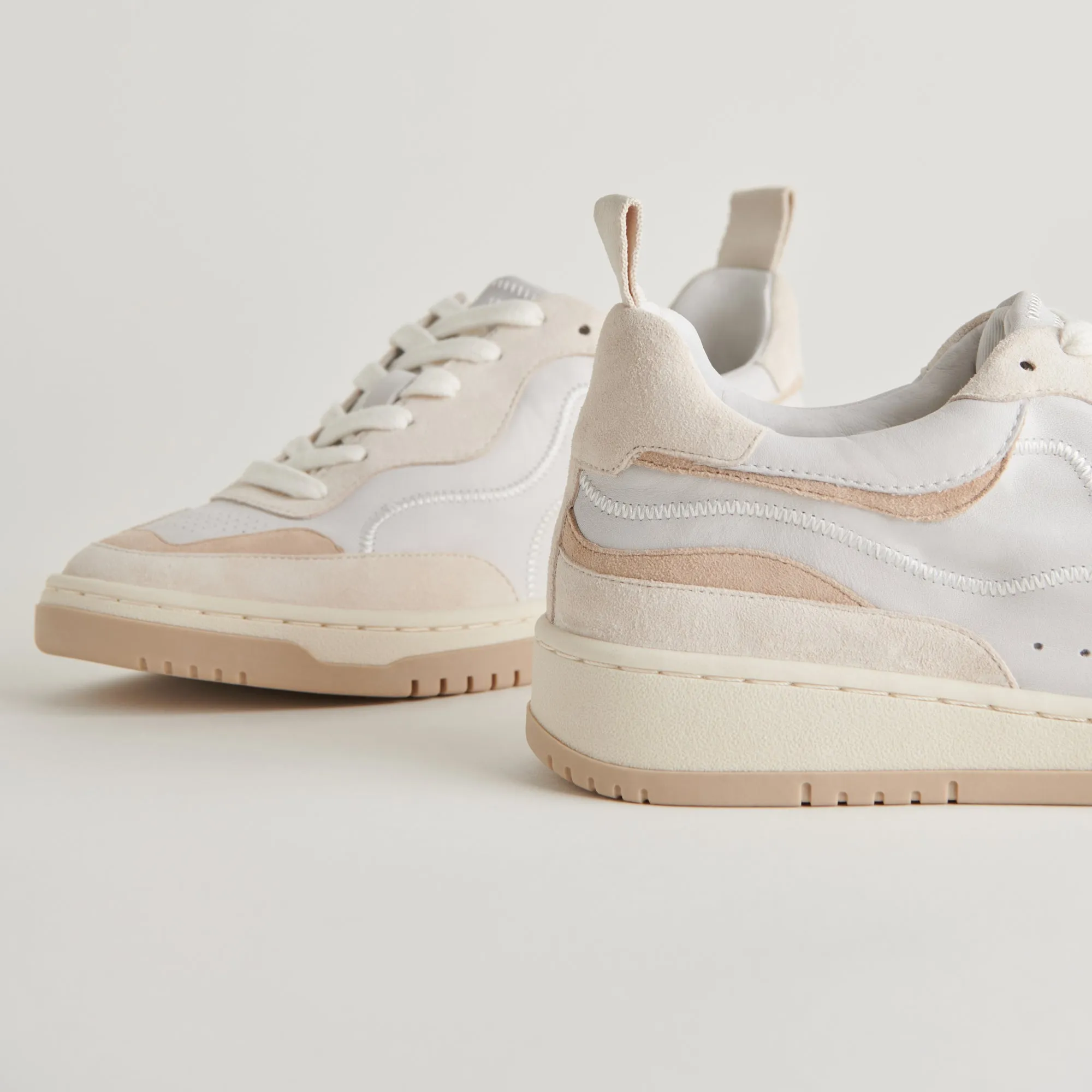 ADELLA SNEAKERS BLANC DUNE CUIR