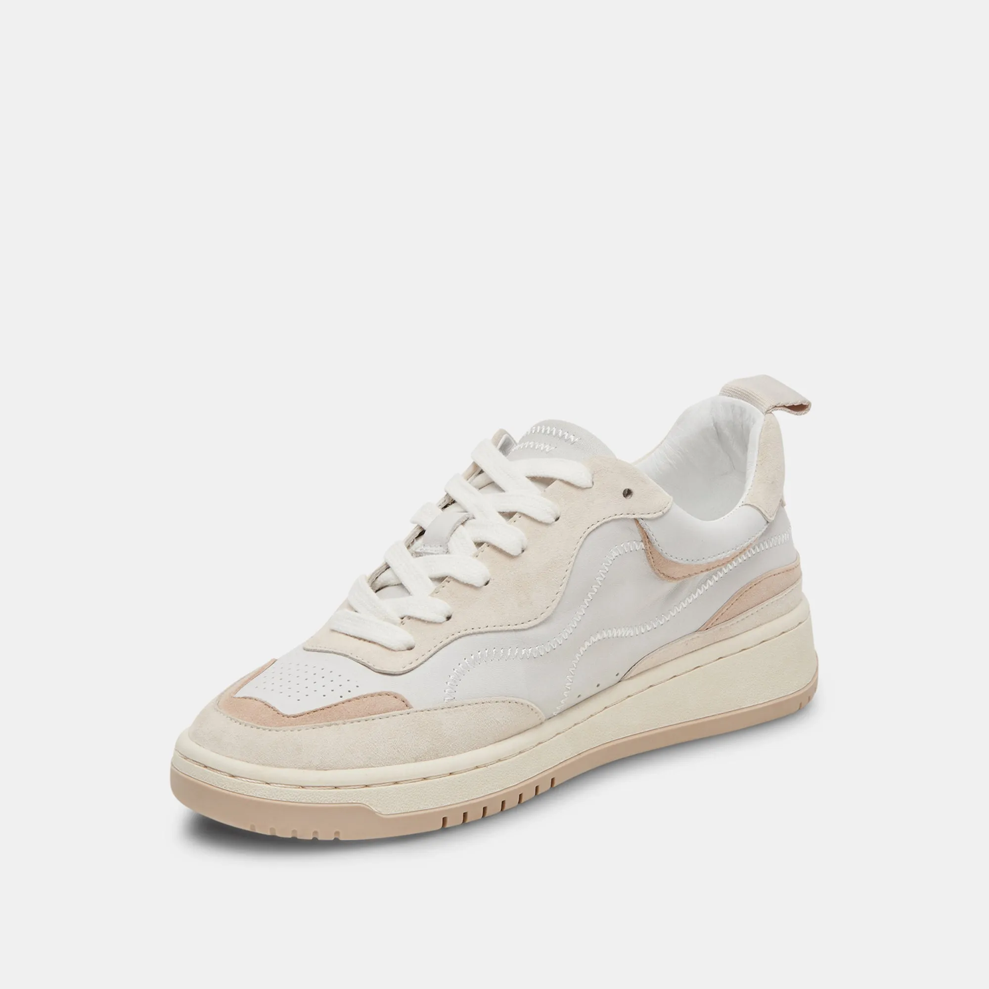 ADELLA SNEAKERS BLANC DUNE CUIR