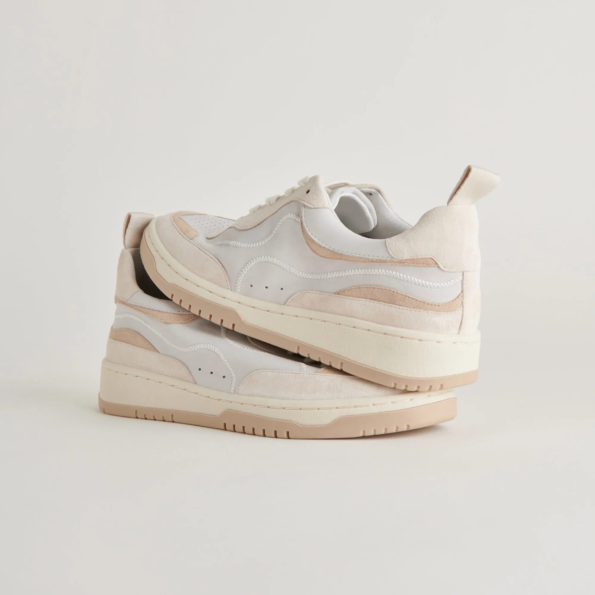 ADELLA SNEAKERS BLANC DUNE CUIR