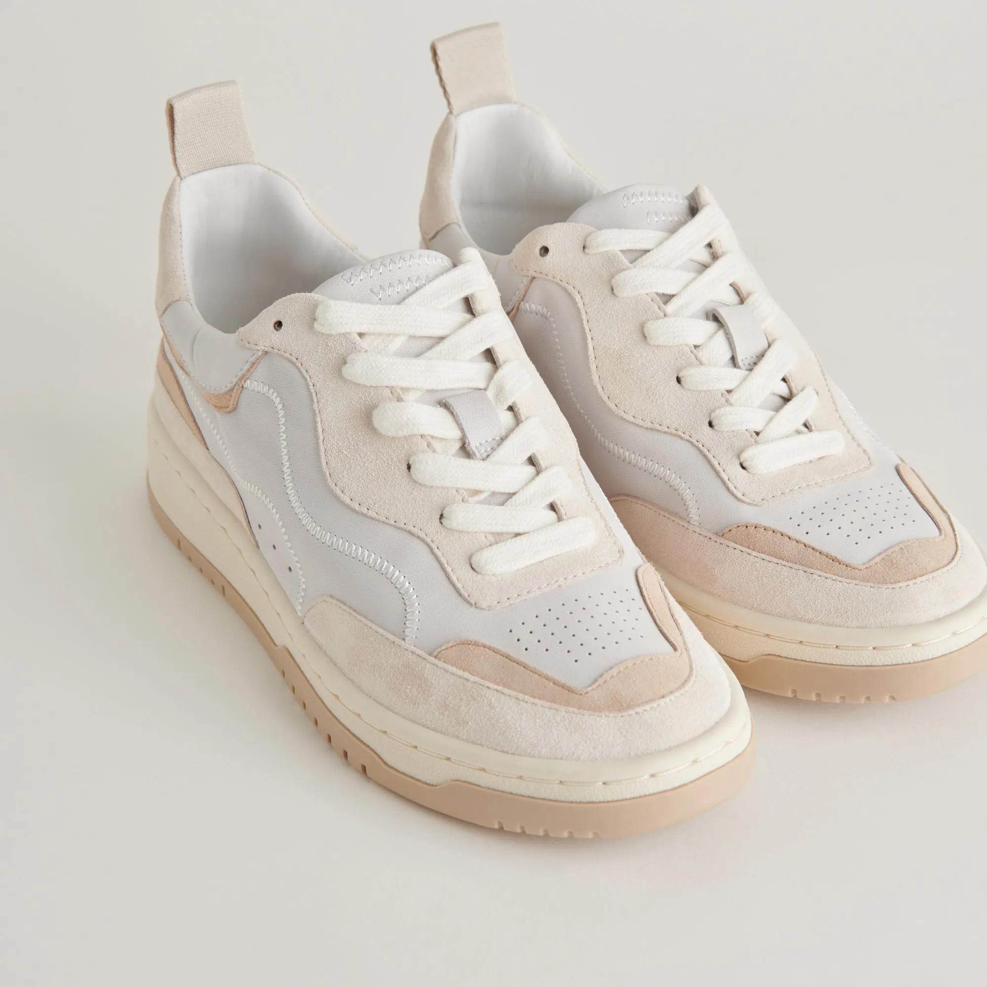 ADELLA SNEAKERS BLANC DUNE CUIR