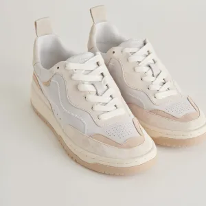 ADELLA SNEAKERS BLANC DUNE CUIR