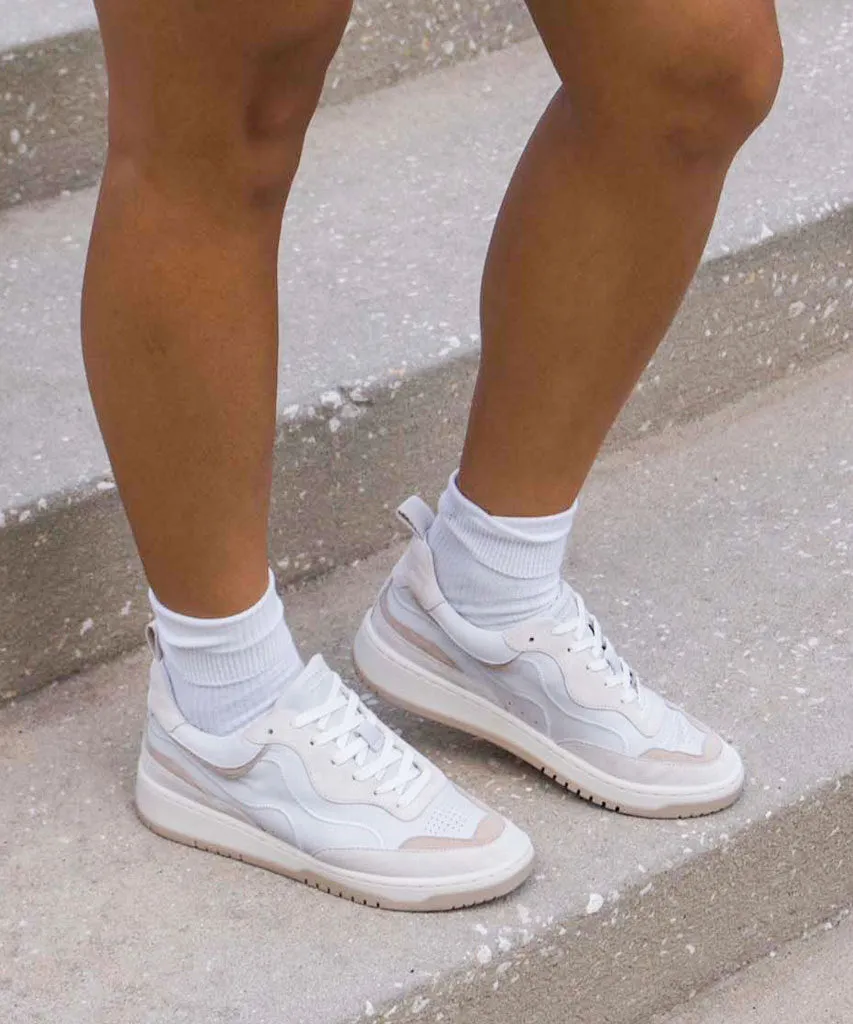 ADELLA SNEAKERS BLANC DUNE CUIR