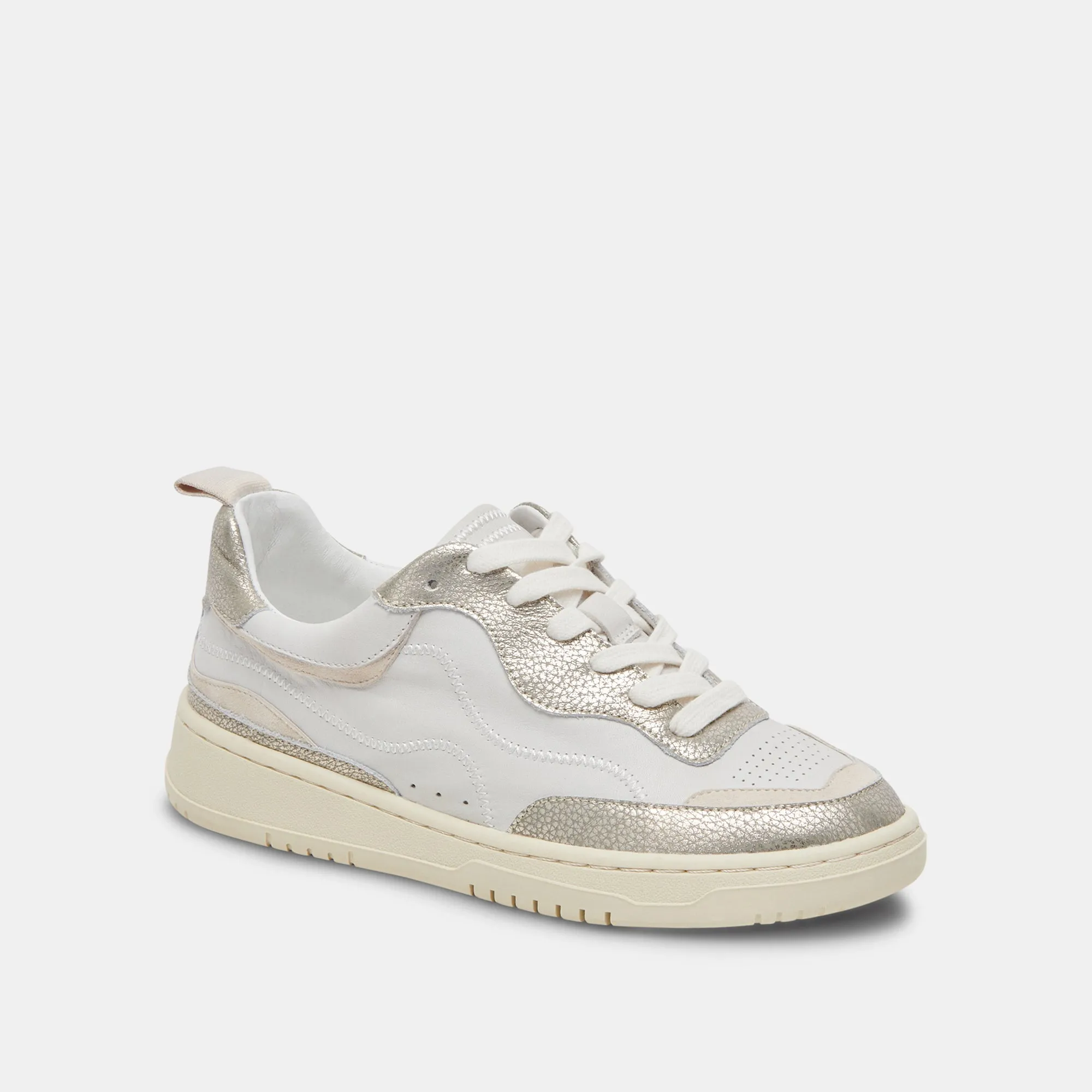 ADELLA SNEAKERS CUIR BLANC OR
