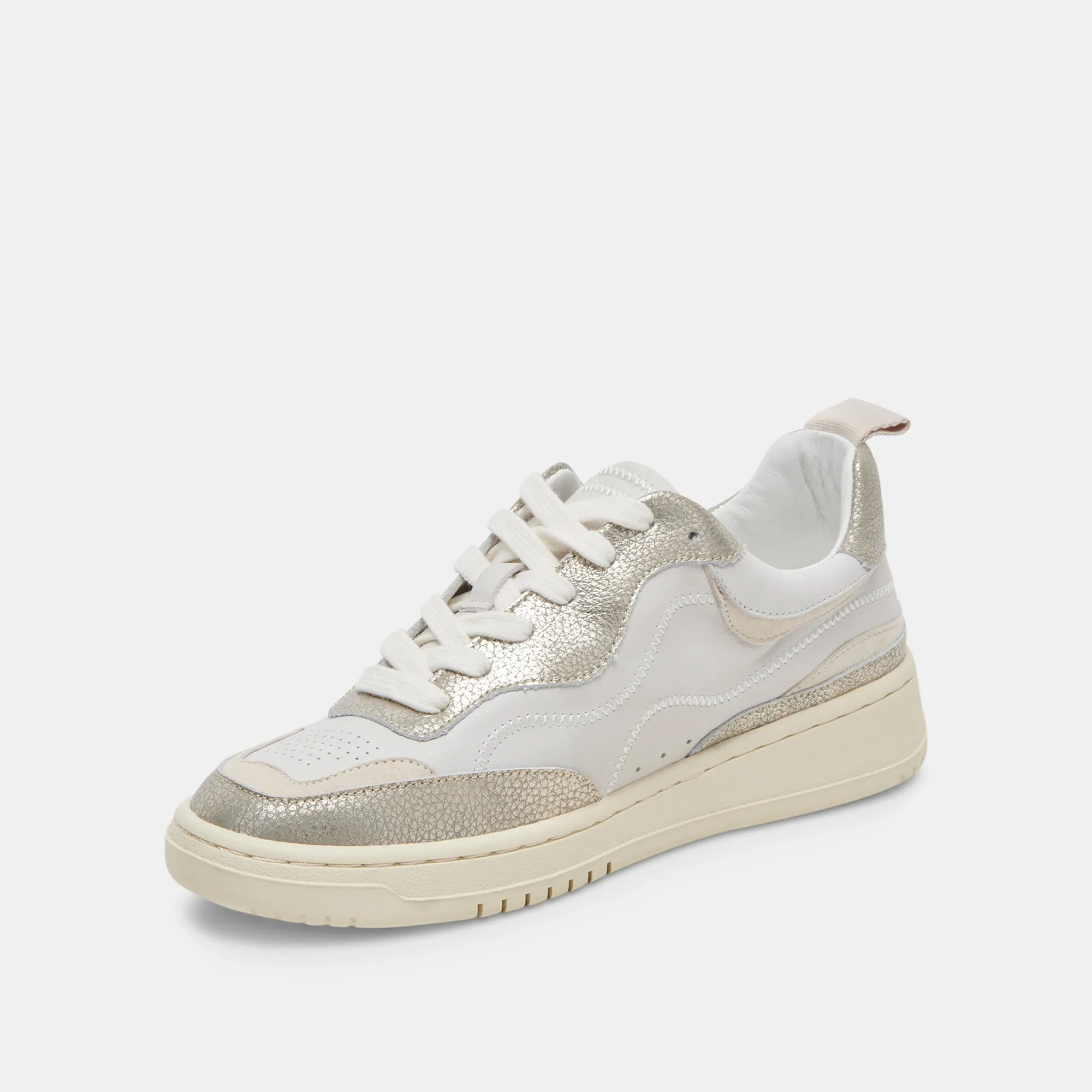 ADELLA SNEAKERS CUIR BLANC OR