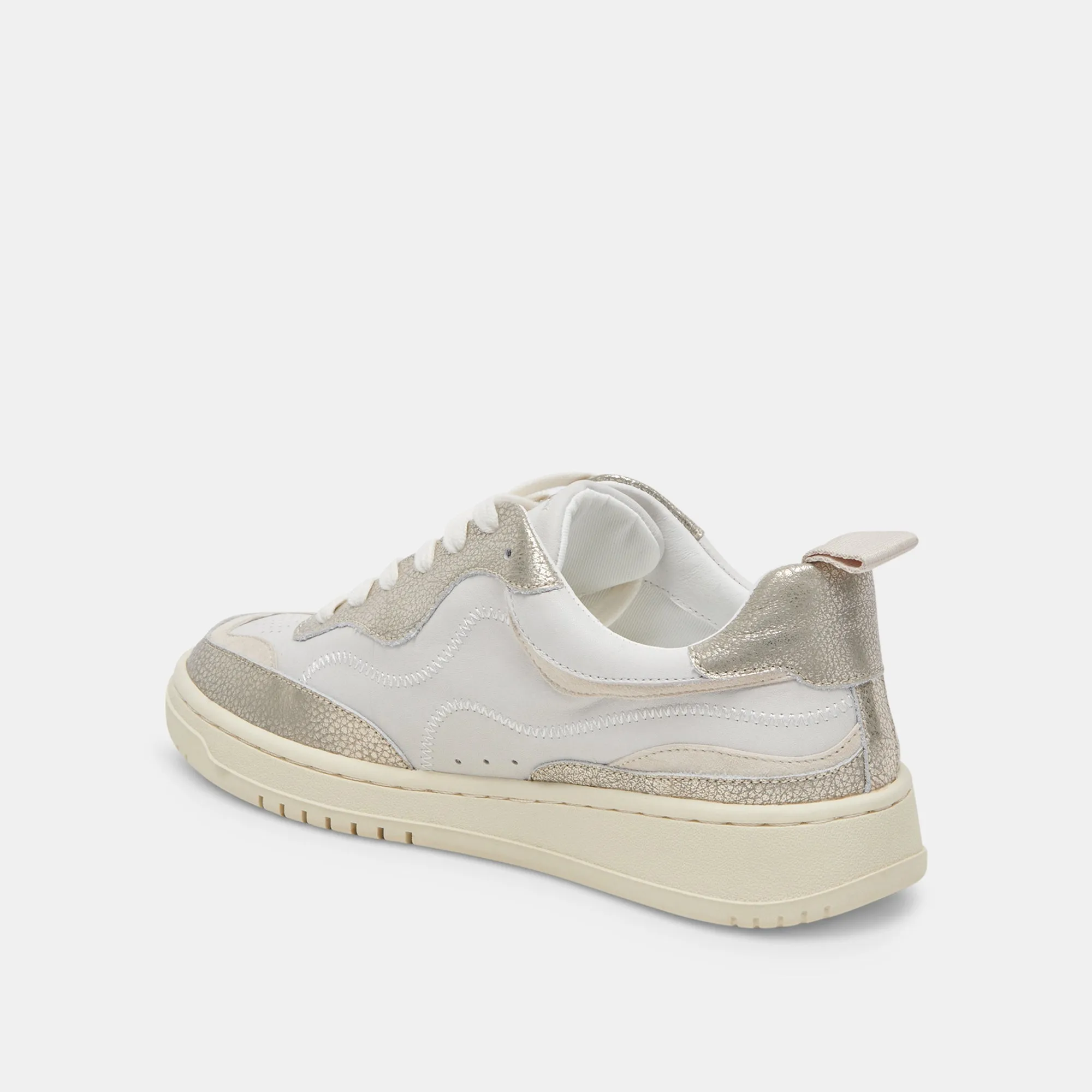 ADELLA SNEAKERS CUIR BLANC OR