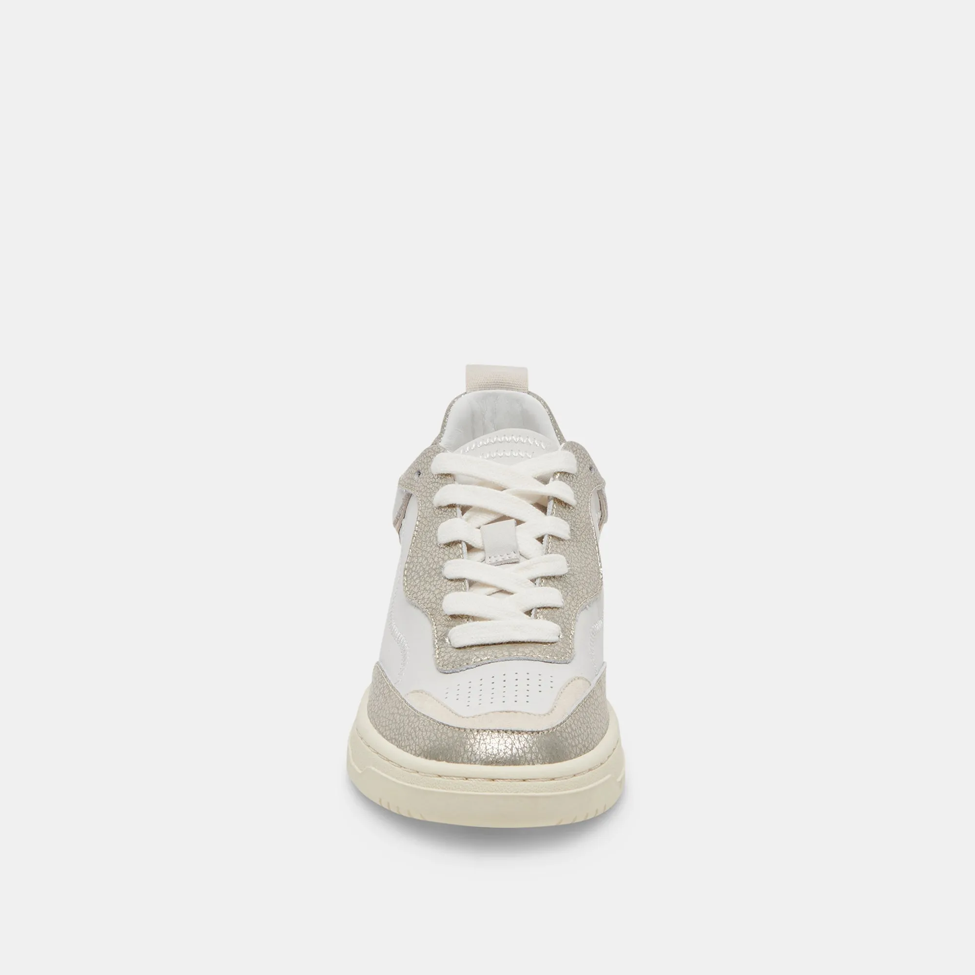 ADELLA SNEAKERS CUIR BLANC OR