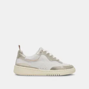 ADELLA SNEAKERS CUIR BLANC OR