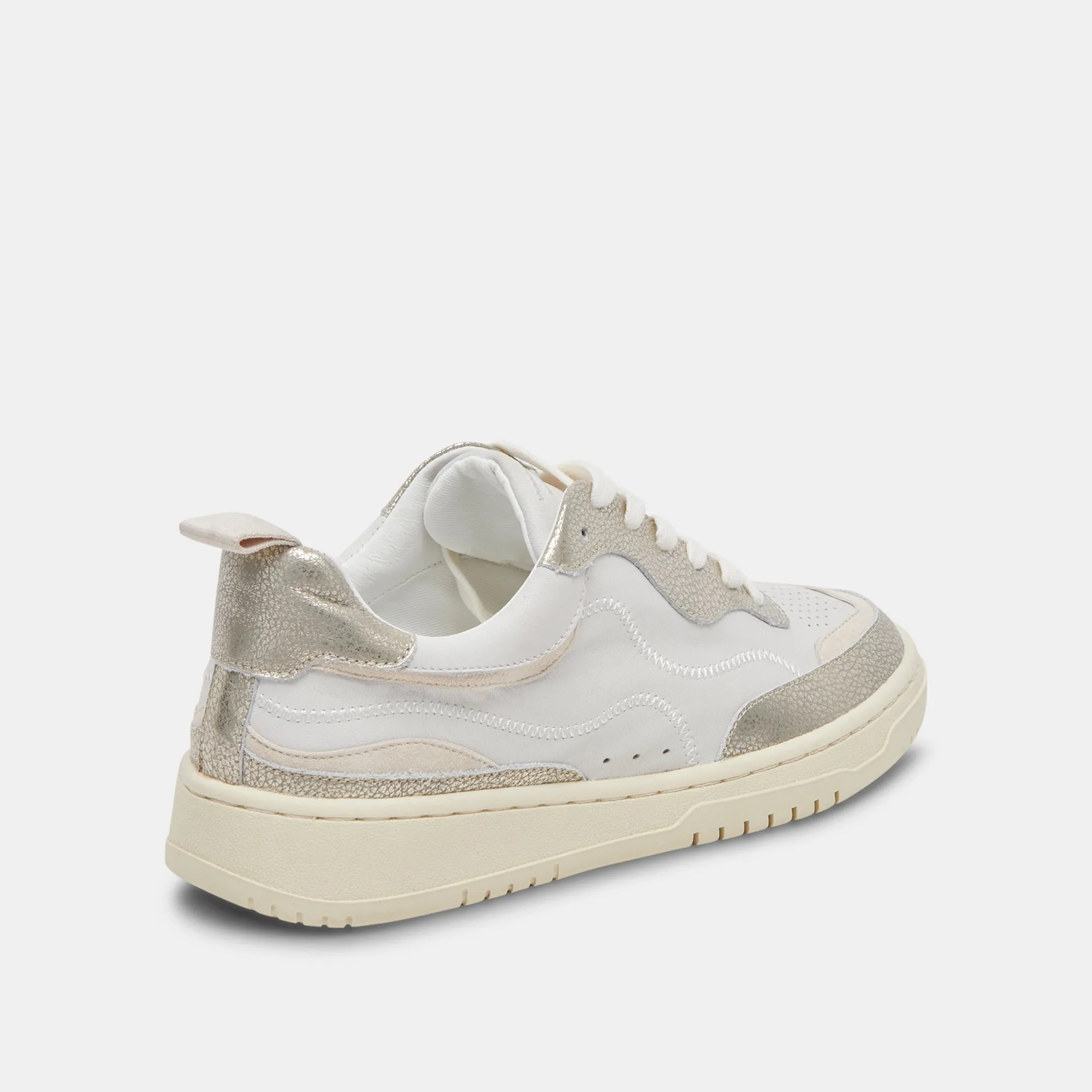 ADELLA SNEAKERS CUIR BLANC OR