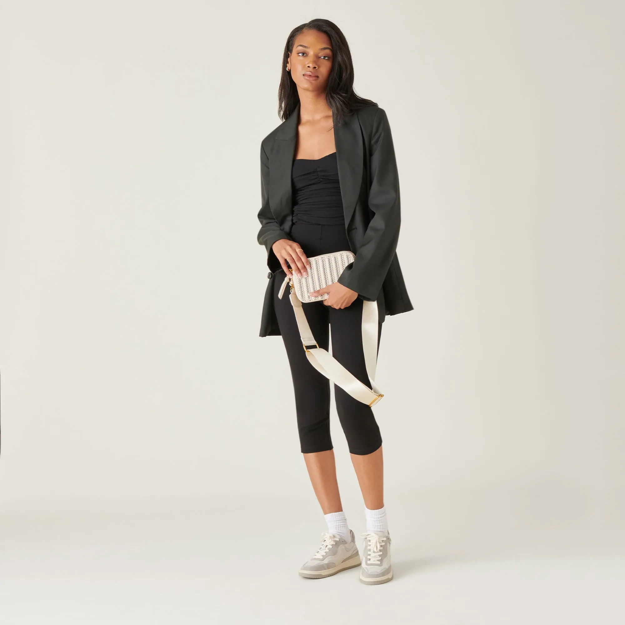 ADELLA SNEAKERS BLANC GRIS CUIR