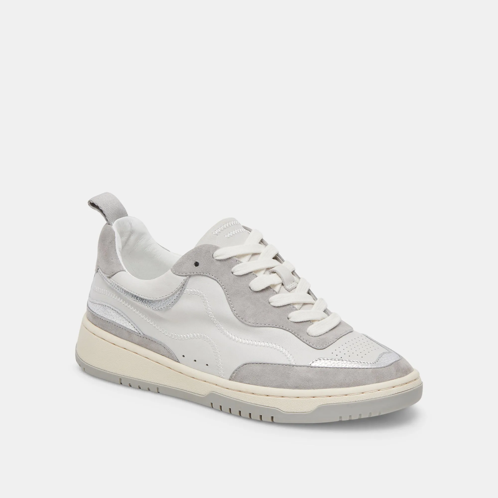 ADELLA SNEAKERS BLANC GRIS CUIR