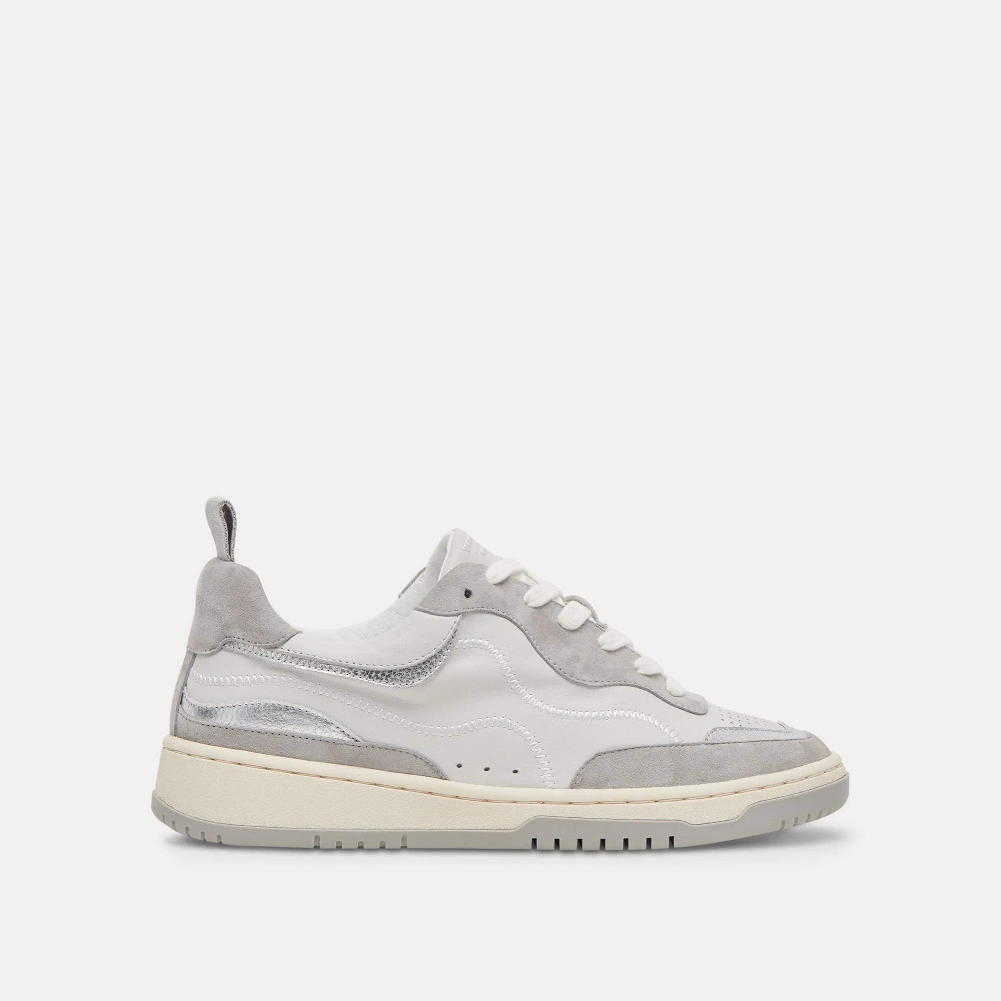 ADELLA SNEAKERS BLANC GRIS CUIR