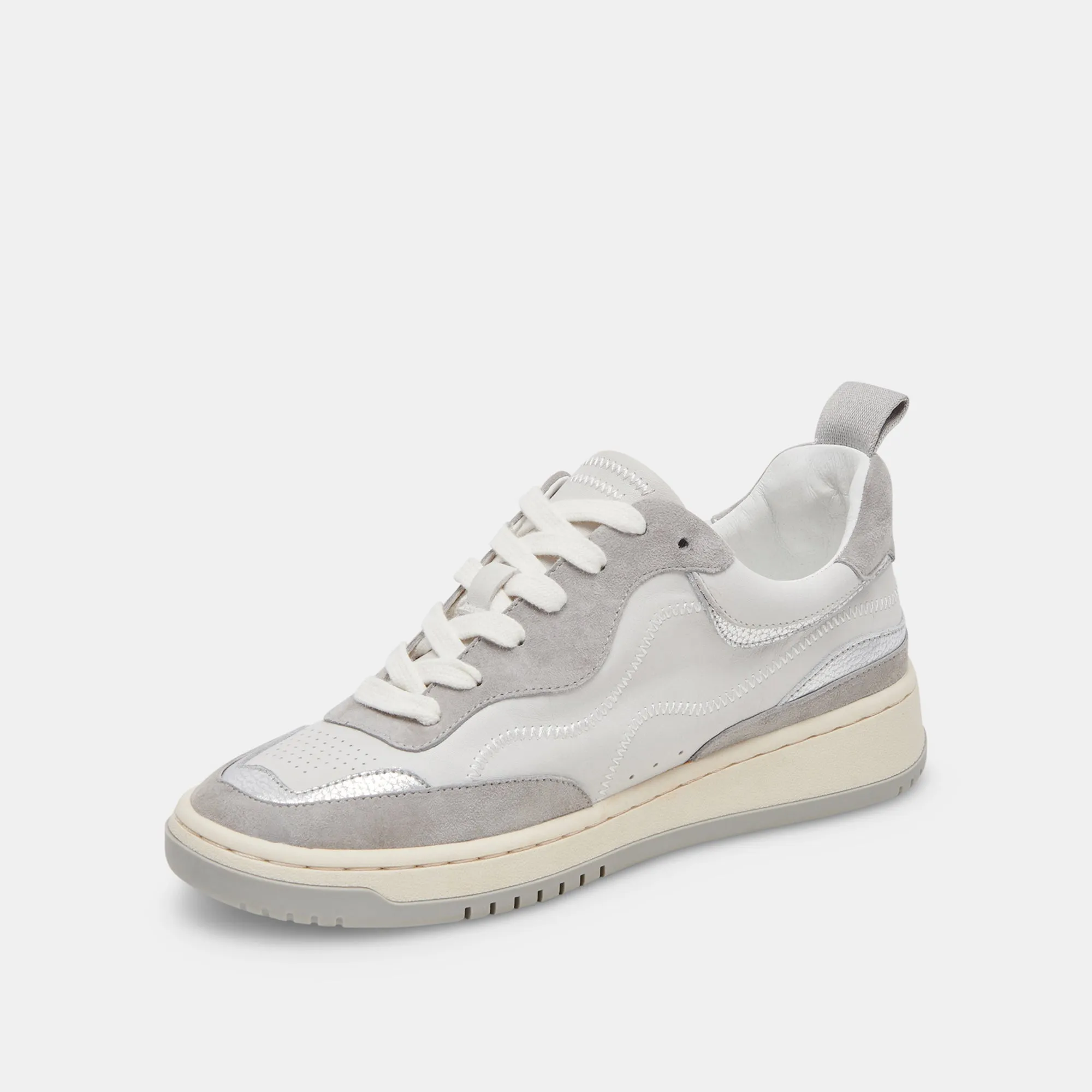 ADELLA SNEAKERS BLANC GRIS CUIR