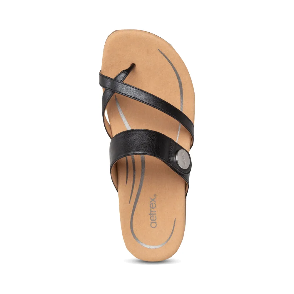 Sandale ajustable Izzy pour femme Aetrex en noir