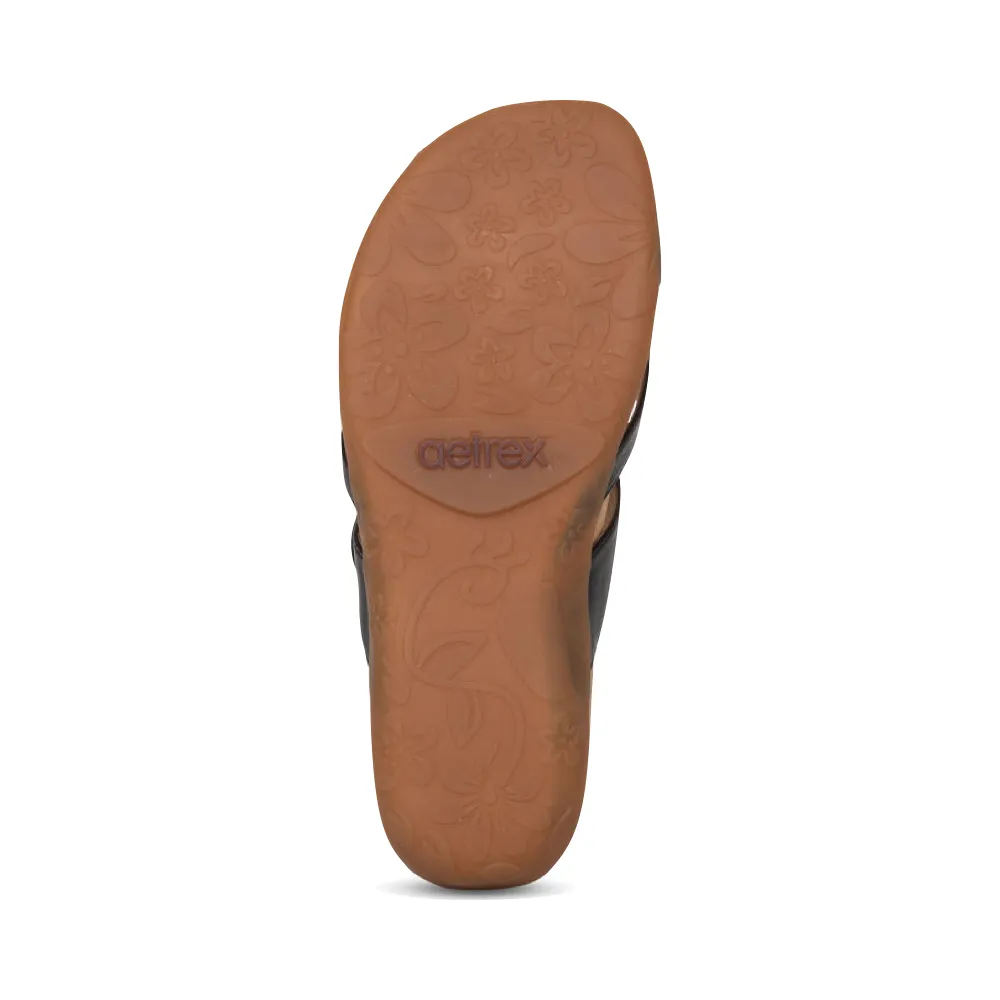 Sandale ajustable Izzy pour femme Aetrex en noir