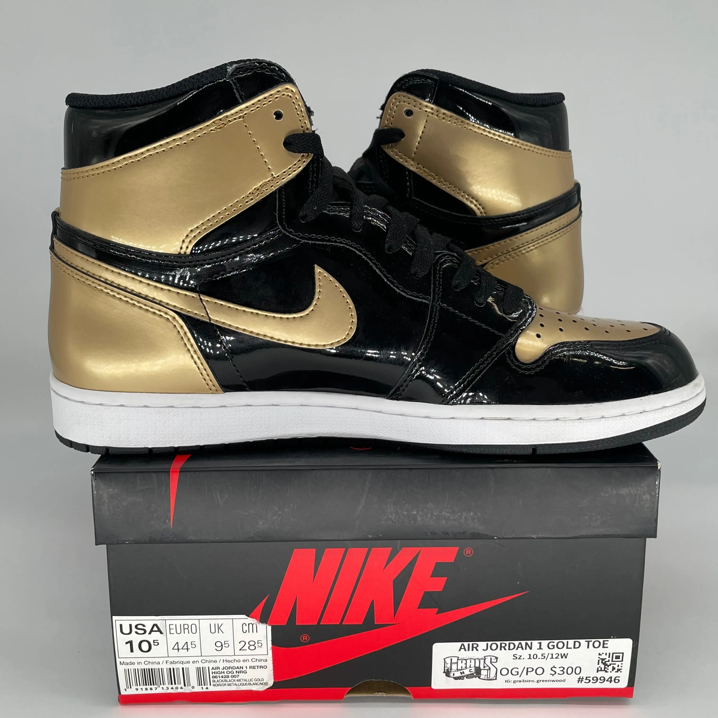 AIR JORDAN 1 ORTEIL DORÉ TAILLE 10.5 861428-007