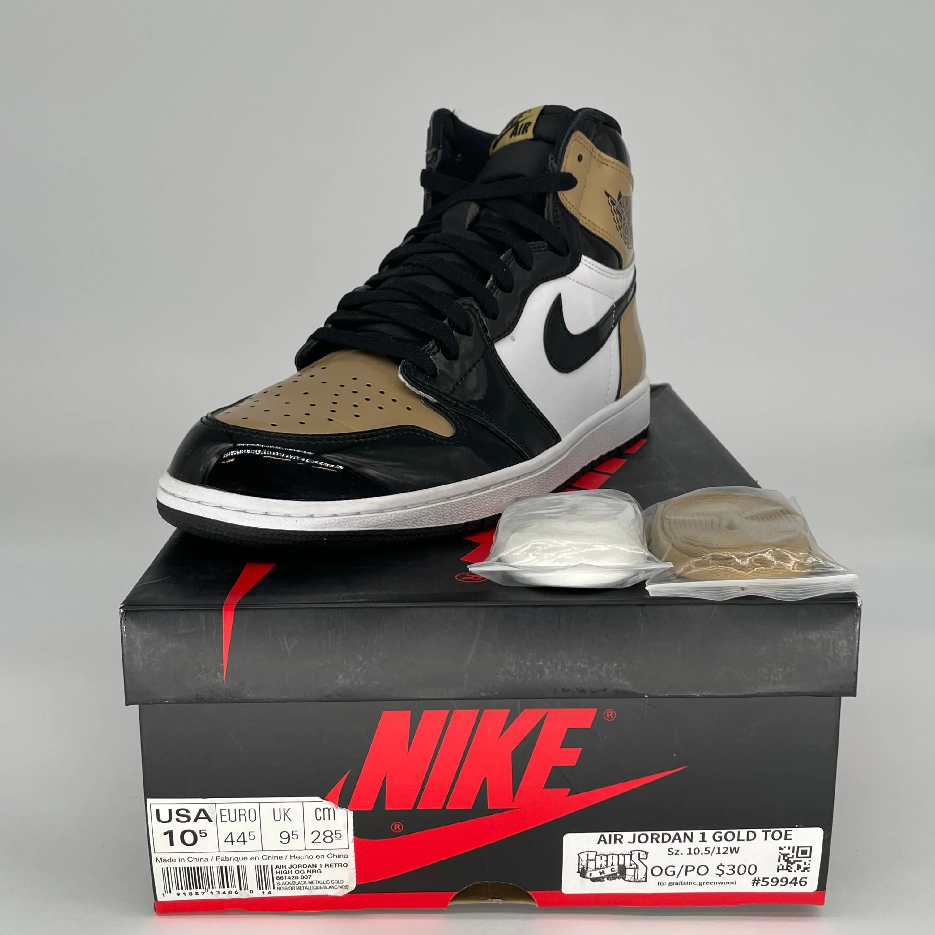 AIR JORDAN 1 ORTEIL DORÉ TAILLE 10.5 861428-007