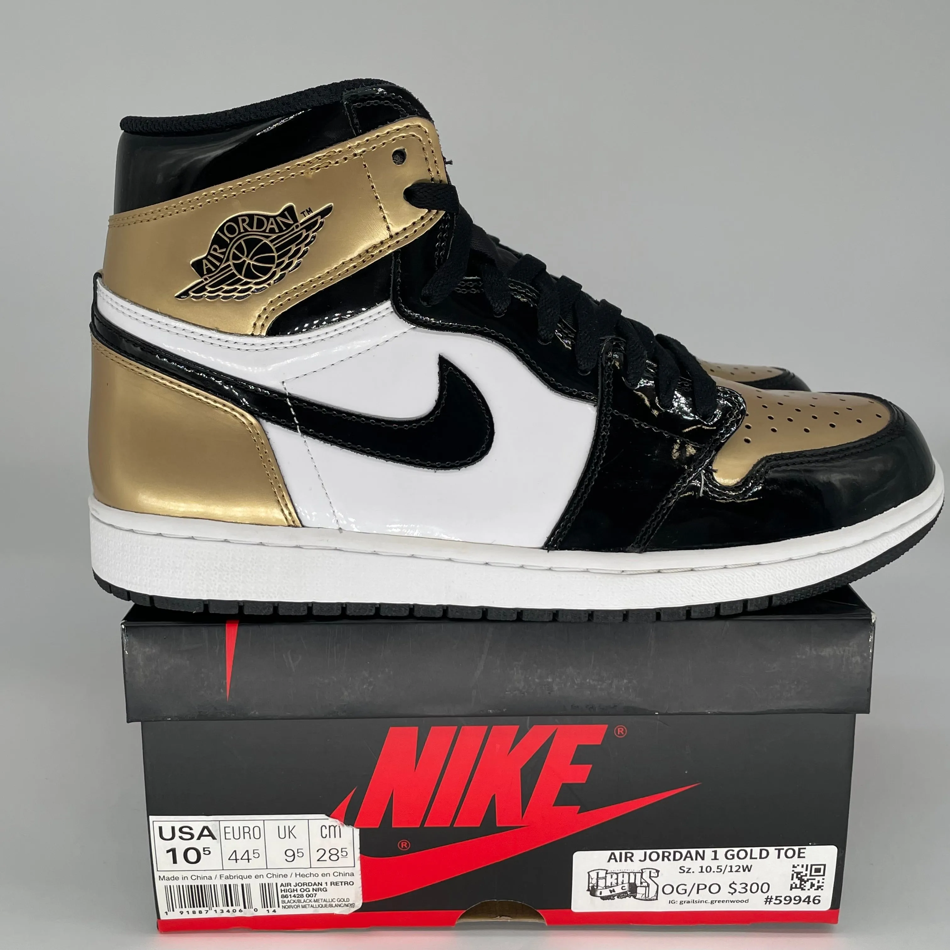 AIR JORDAN 1 ORTEIL DORÉ TAILLE 10.5 861428-007