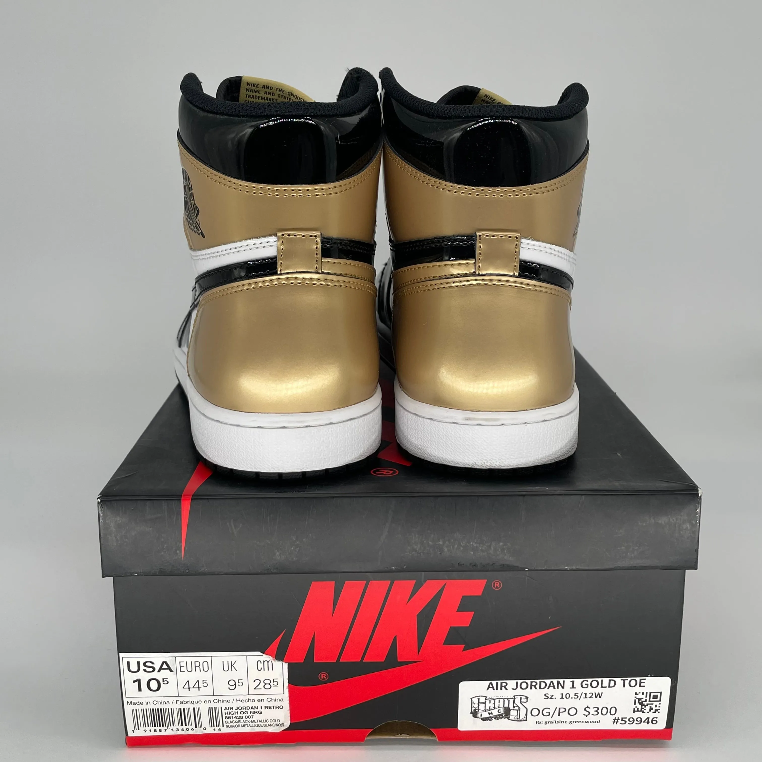AIR JORDAN 1 ORTEIL DORÉ TAILLE 10.5 861428-007
