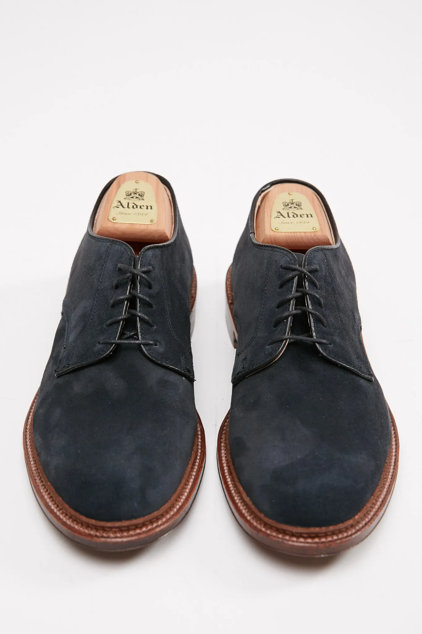 Alden Plain Toe Blucher Suède Marine #29331F