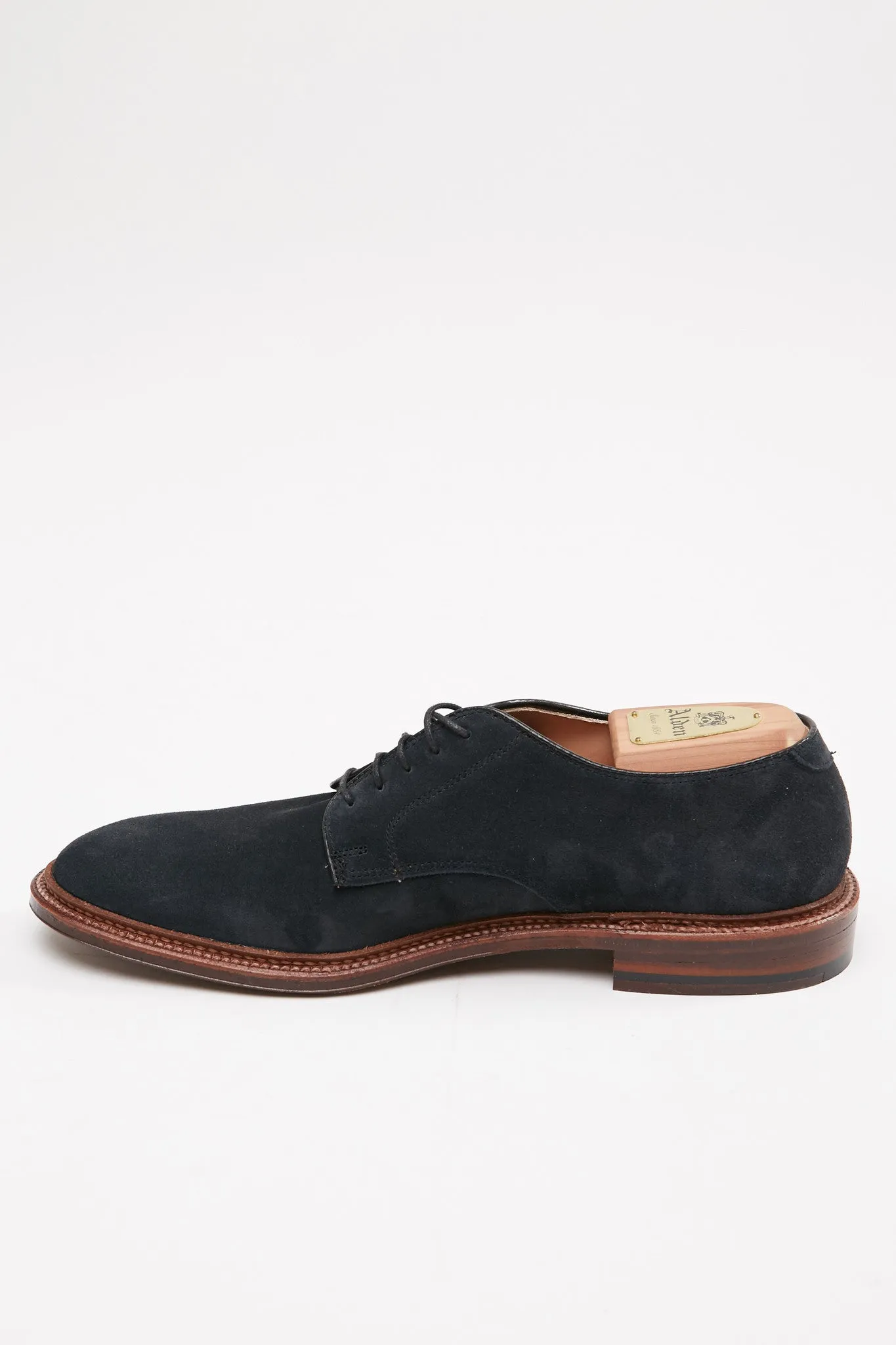 Alden Plain Toe Blucher Suède Marine #29331F