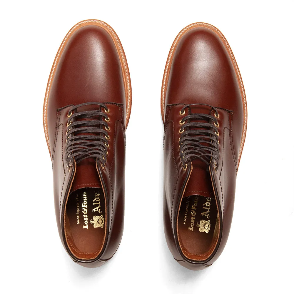 Bottes Blucher Alden à bout rond en cuir navy marron noyer Annonay