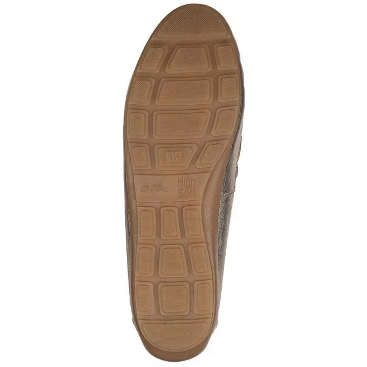Mocassin de conduite Amarillo pour femmes Ara en cuir métallisé platine