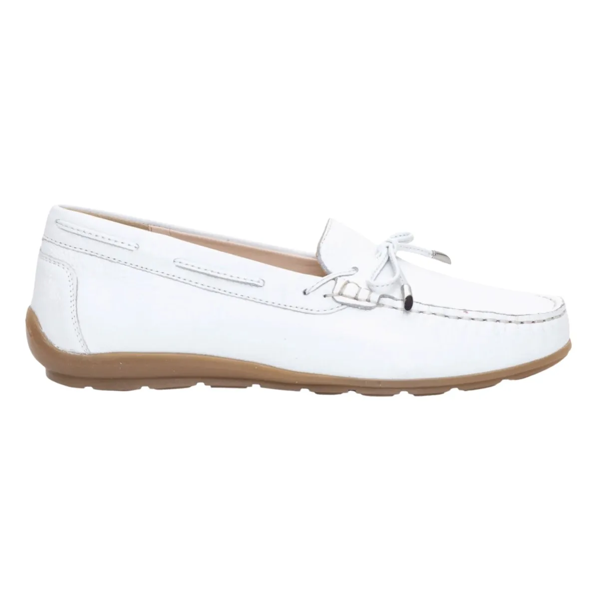 Mocassin de conduite Amarillo pour femme Ara en cuir blanc de veau