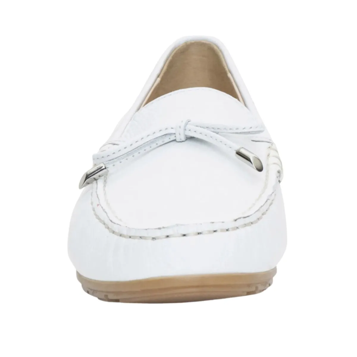 Mocassin de conduite Amarillo pour femme Ara en cuir blanc de veau