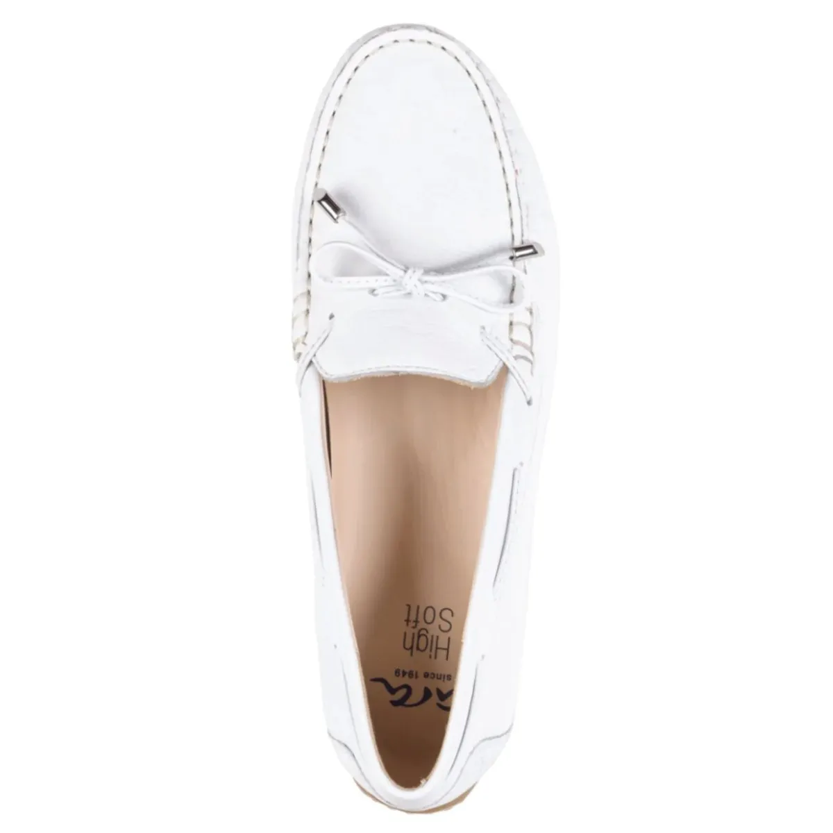 Mocassin de conduite Amarillo pour femme Ara en cuir blanc de veau