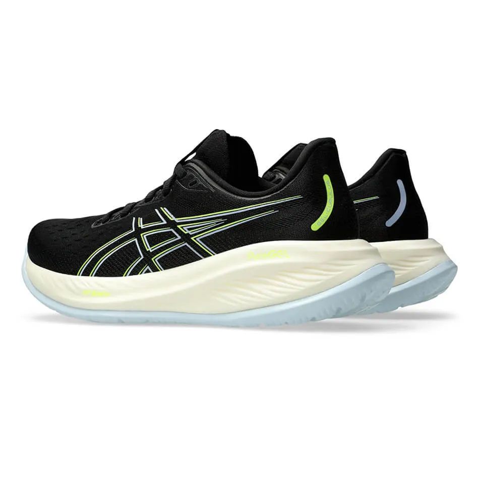 Chaussures de course ASICS GEL-CUMULUS 26 pour homme en noir/jaune sécurité AW24