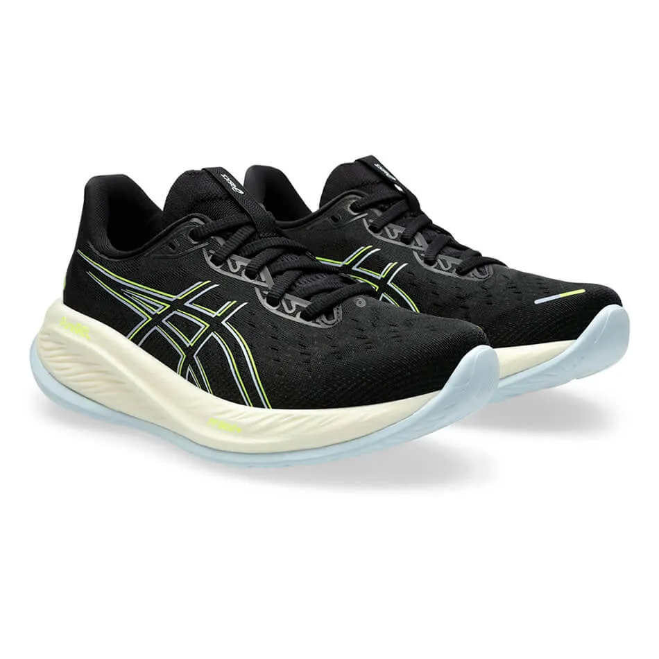 Chaussures de running ASICS GEL-CUMULUS 26 pour femme en Noir/Jaune sécurité AW24