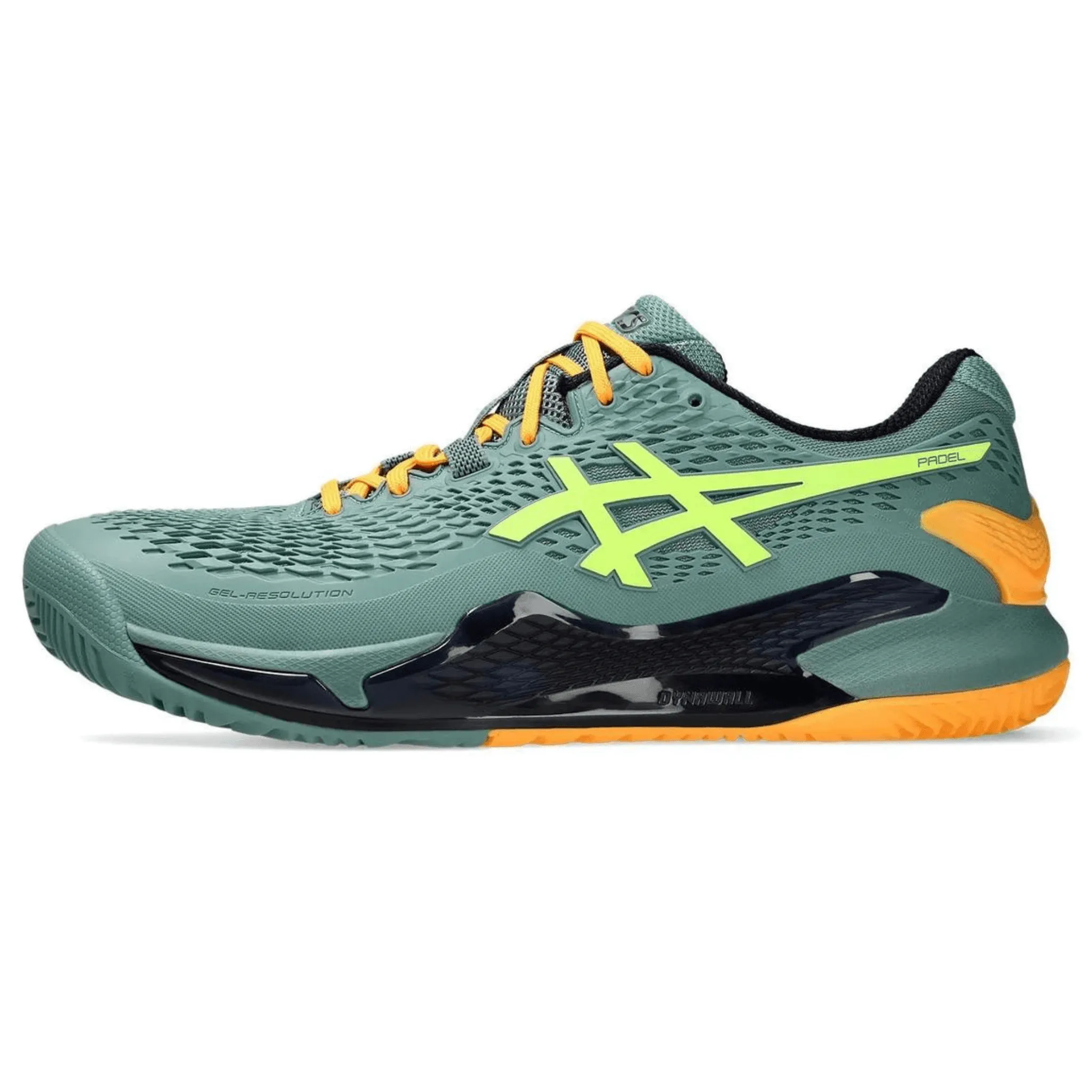 ASICS CHAUSSURES DE PADEL GEL-RESOLUTION 9 POUR HOMME CÉLADON/JAUNE DE SÉCURITÉ