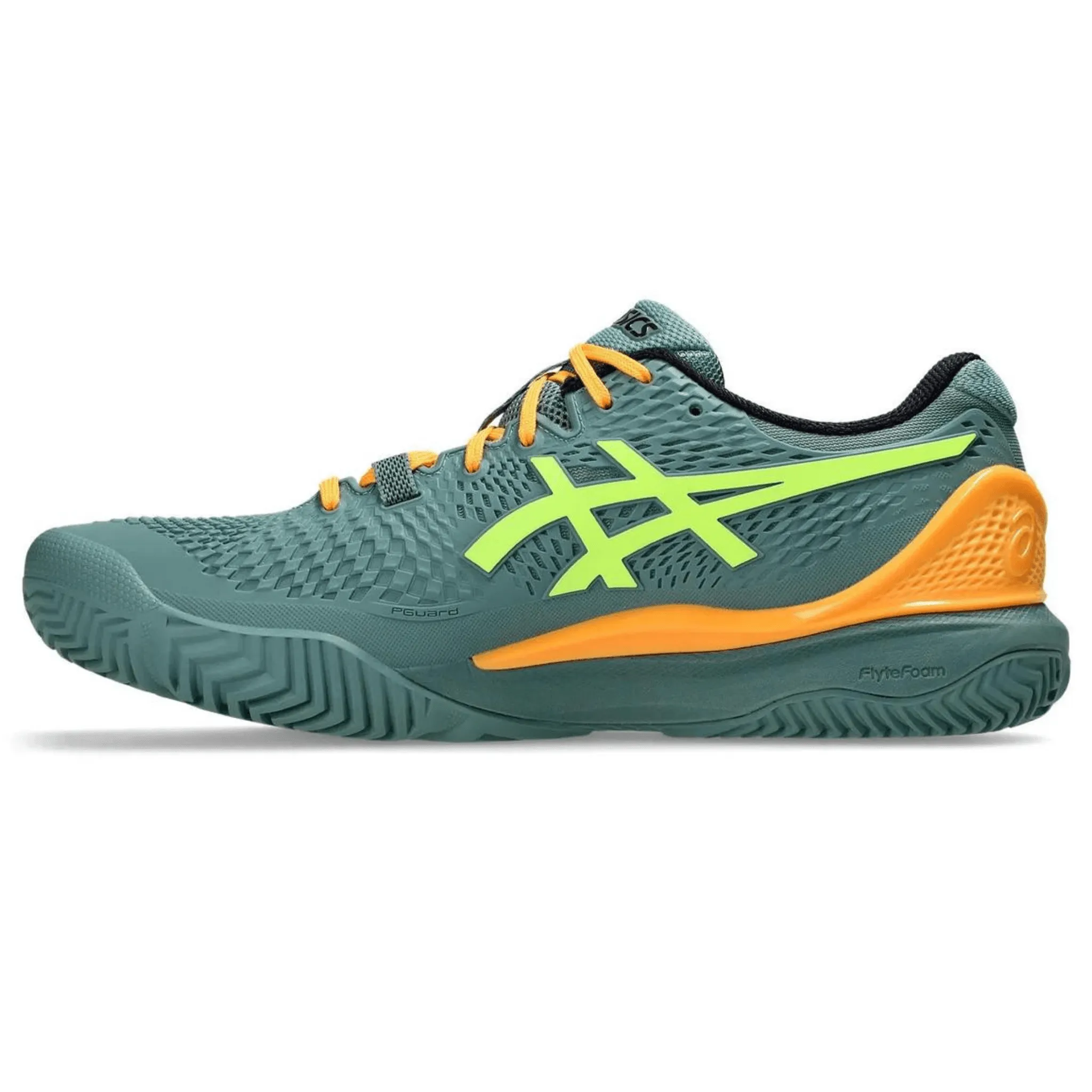 ASICS CHAUSSURES DE PADEL GEL-RESOLUTION 9 POUR HOMME CÉLADON/JAUNE DE SÉCURITÉ