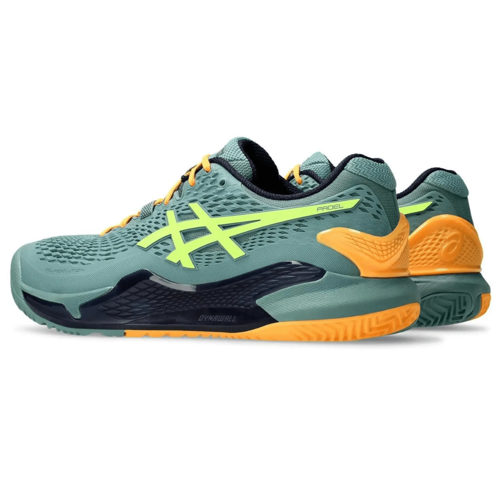 ASICS CHAUSSURES DE PADEL GEL-RESOLUTION 9 POUR HOMME CÉLADON/JAUNE DE SÉCURITÉ