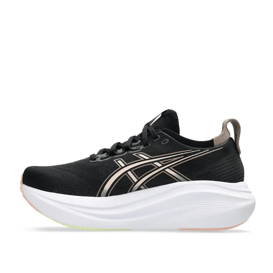 Chaussures de course ASICS GEL-NIMBUS 27 pour femme en Noir/Breeze SS25