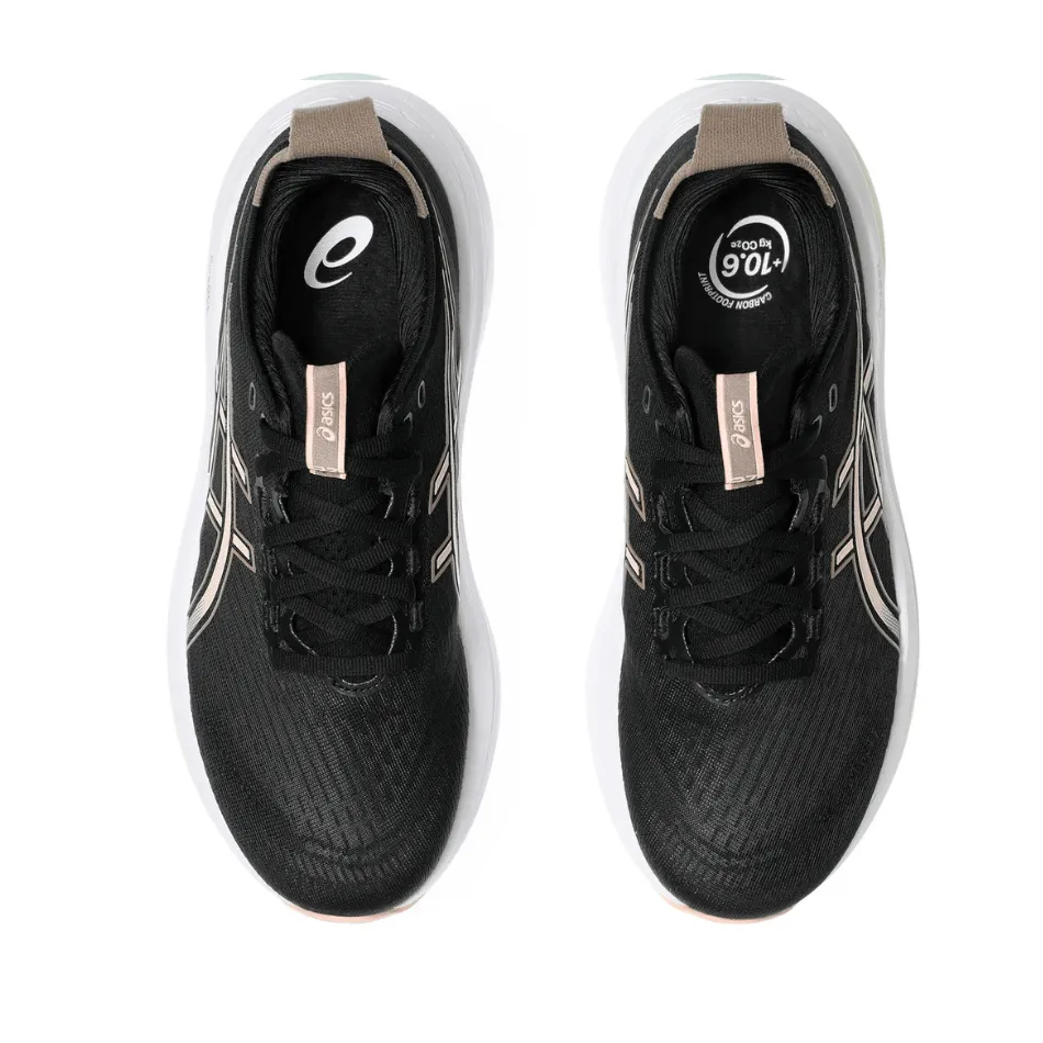 Chaussures de course ASICS GEL-NIMBUS 27 pour femme en Noir/Breeze SS25