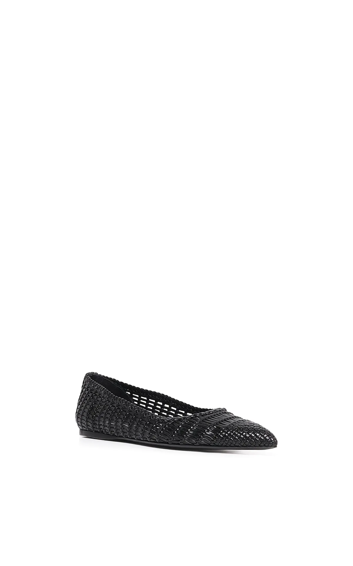 Chaussure plate tressée Aurora en cuir noir