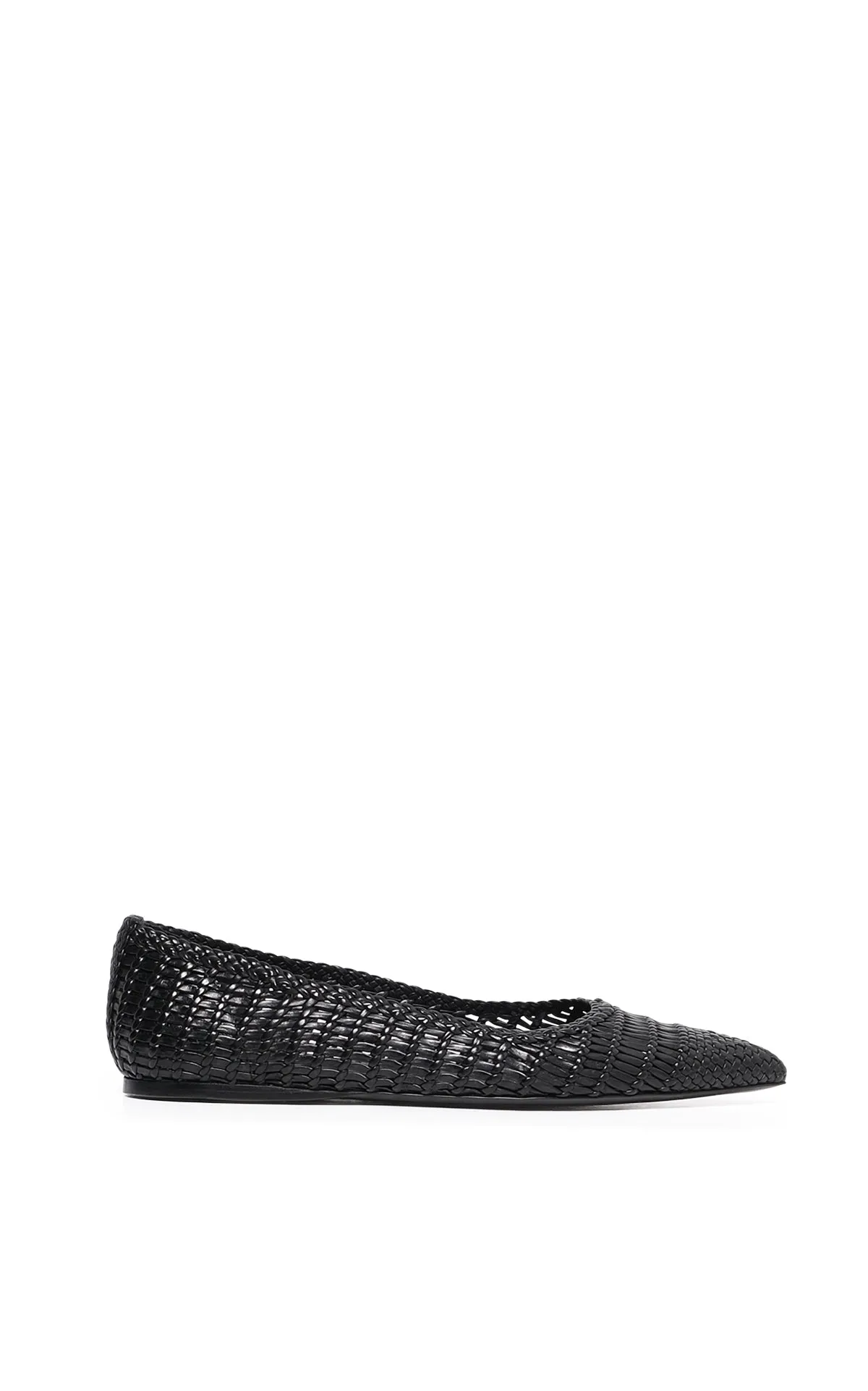 Chaussure plate tressée Aurora en cuir noir