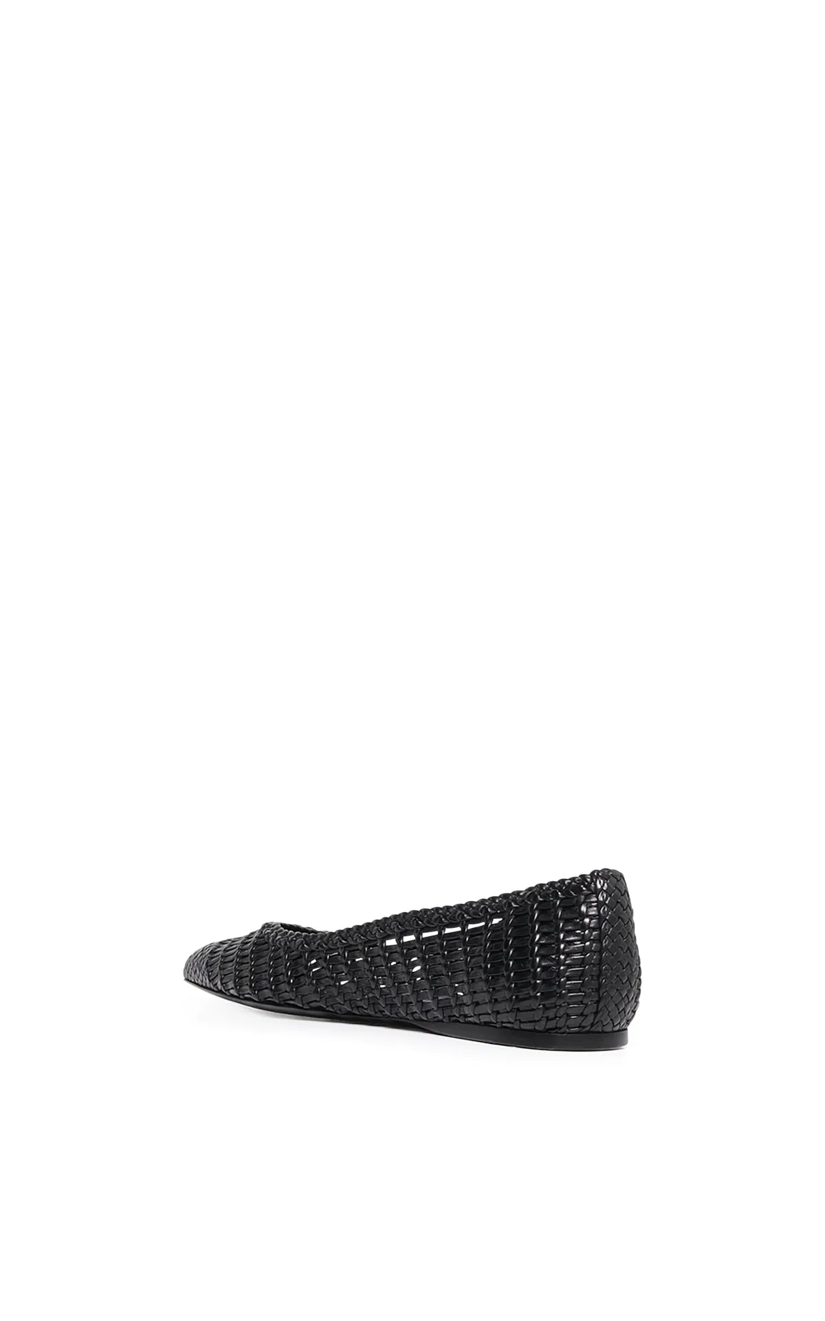 Chaussure plate tressée Aurora en cuir noir
