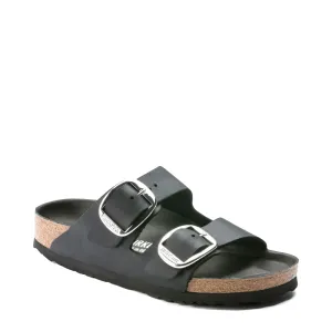 Birkenstock Arizona Sandale à boucle large en cuir huilé noir