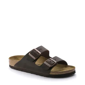 Birkenstock Arizona Sandale en cuir huilé avec semelle intérieure douce en brun Habana