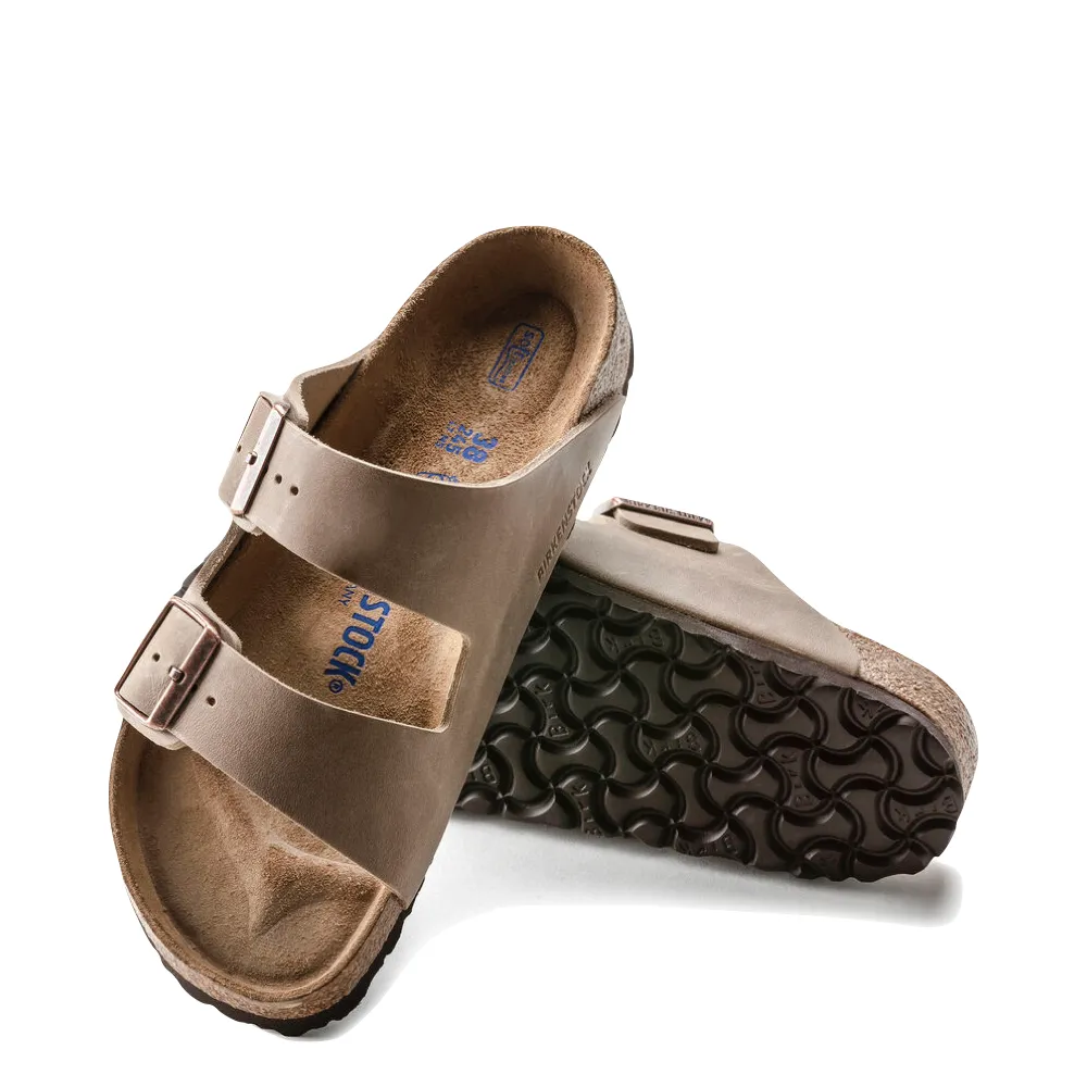 Birkenstock Arizona en cuir huilé avec semelle souple couleur tabac brun