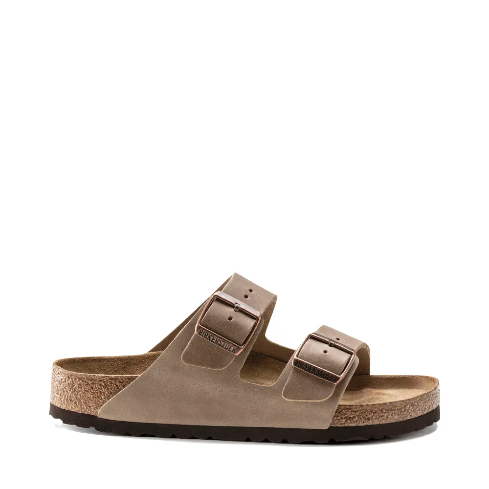 Birkenstock Arizona en cuir huilé avec semelle souple couleur tabac brun