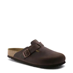 Birkenstock Boston Soft Footbed Sabot en Cuir Huilé Marron Habana