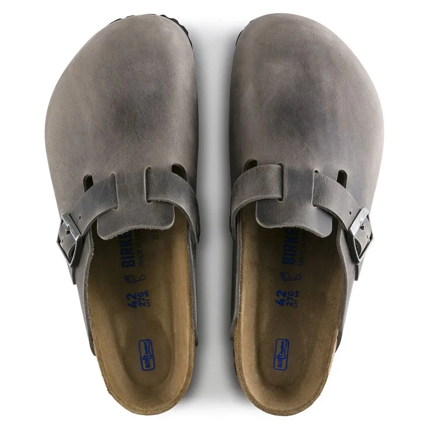 Birkenstock Boston Semelle souple - Cuir huilé - Fer