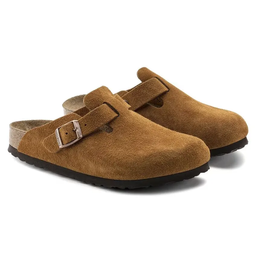 Birkenstock Boston Semelle intérieure souple - Cuir suédé - Vison