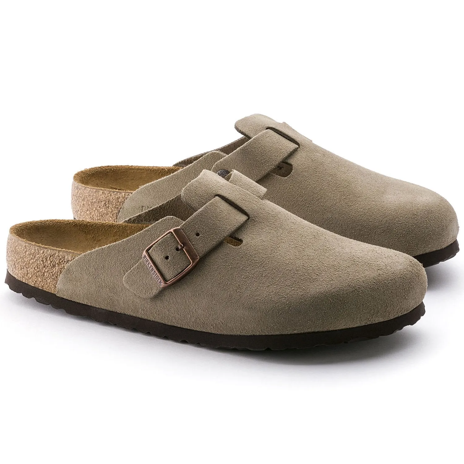 Birkenstock Boston Semelle intérieure douce en daim - Taupe