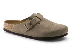 Birkenstock Boston Semelle intérieure douce en daim - Taupe