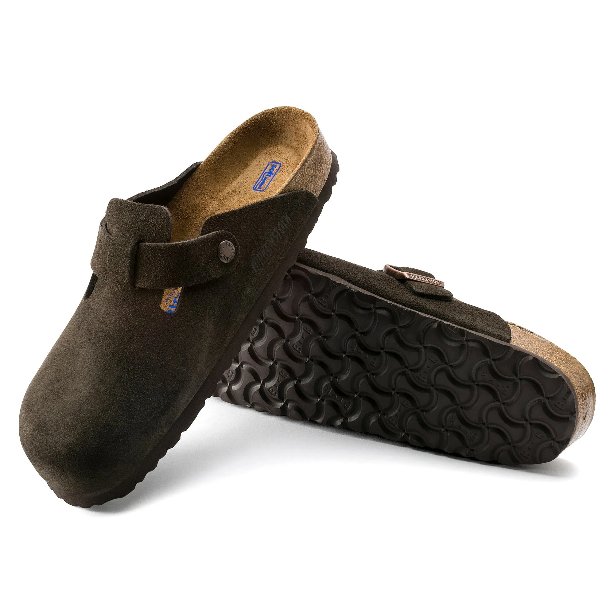 BIRKENSTOCK BOSTON DOUX SEMELLE EN CUIR SUÉDÉ UNISEXE
